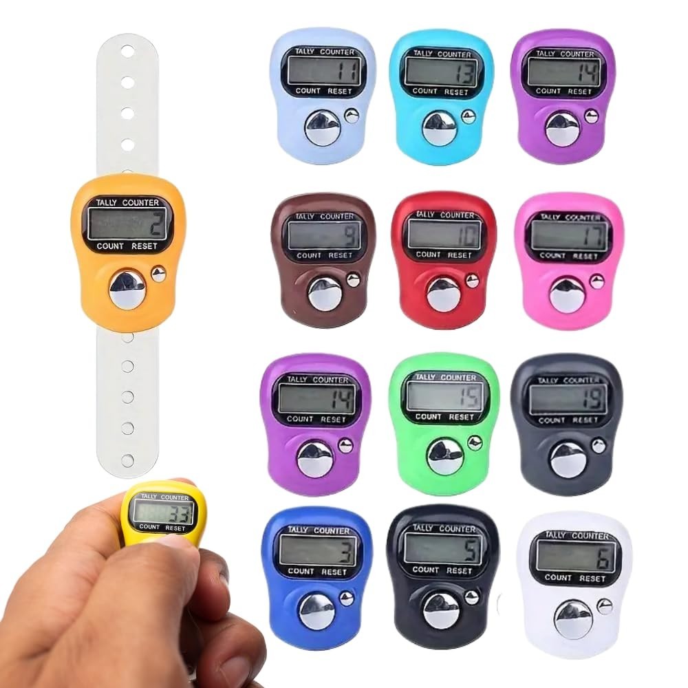 13 Pack Mini LCD Digital Tally Counters - 5-Digit Clickers for Knitting, Coachin