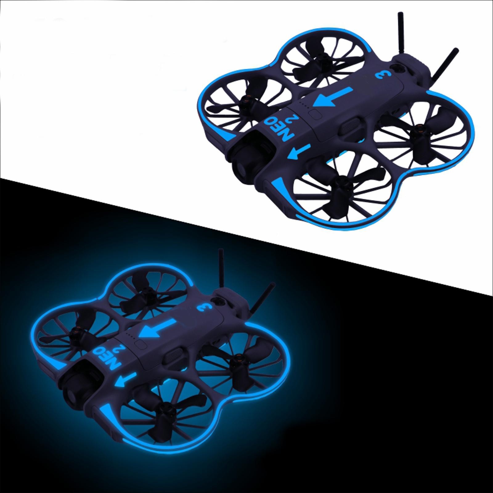 Glowing Decorative Sticker Kit for DJI NEO 2 Drone Sticker Decal Protective Film