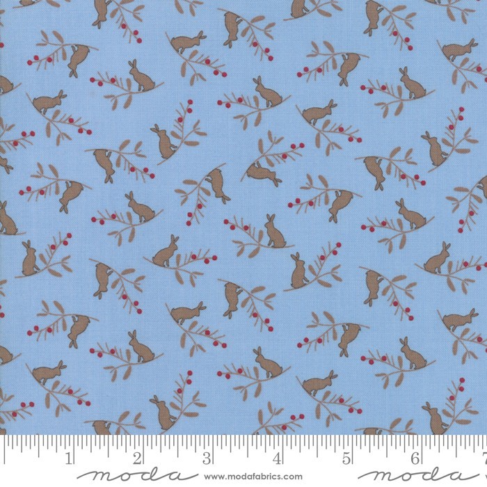 Cottontail Cottage 2922 15 Blue Rabbits Moda Bunny Hill