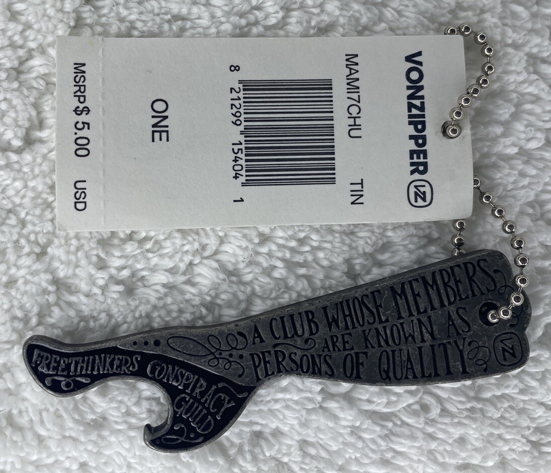 VZ FCG BOTTLE OPENER KEYCHAIN Von Zipper Rare STEEL VONZIPPER ACCESSORY KEYCHAIN