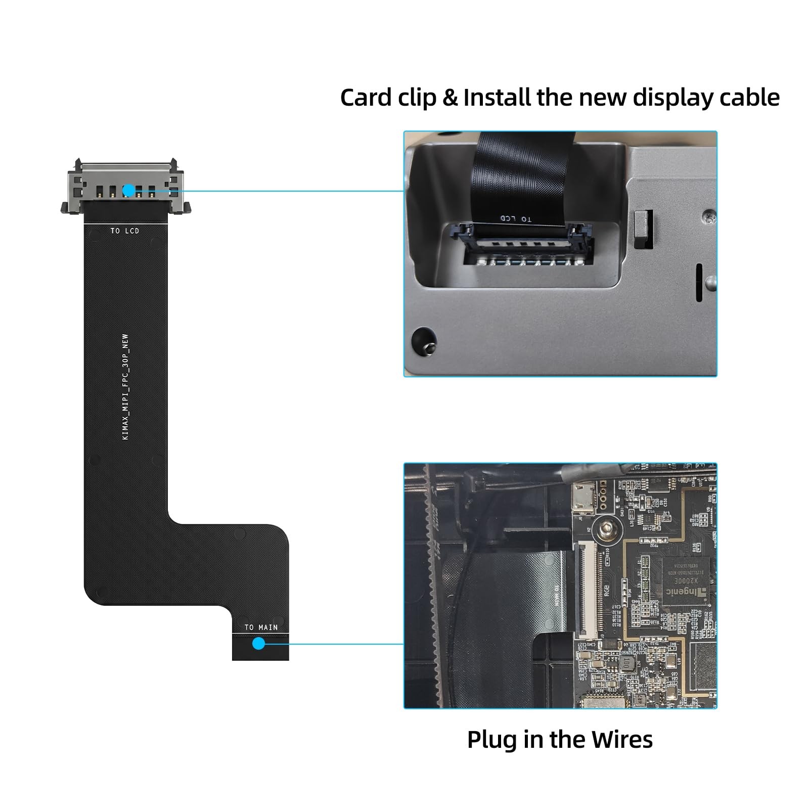 OEM Cable for K1-Max Screen: 2025 Version 3D Printer 30 Pin LCD Display Cord ...