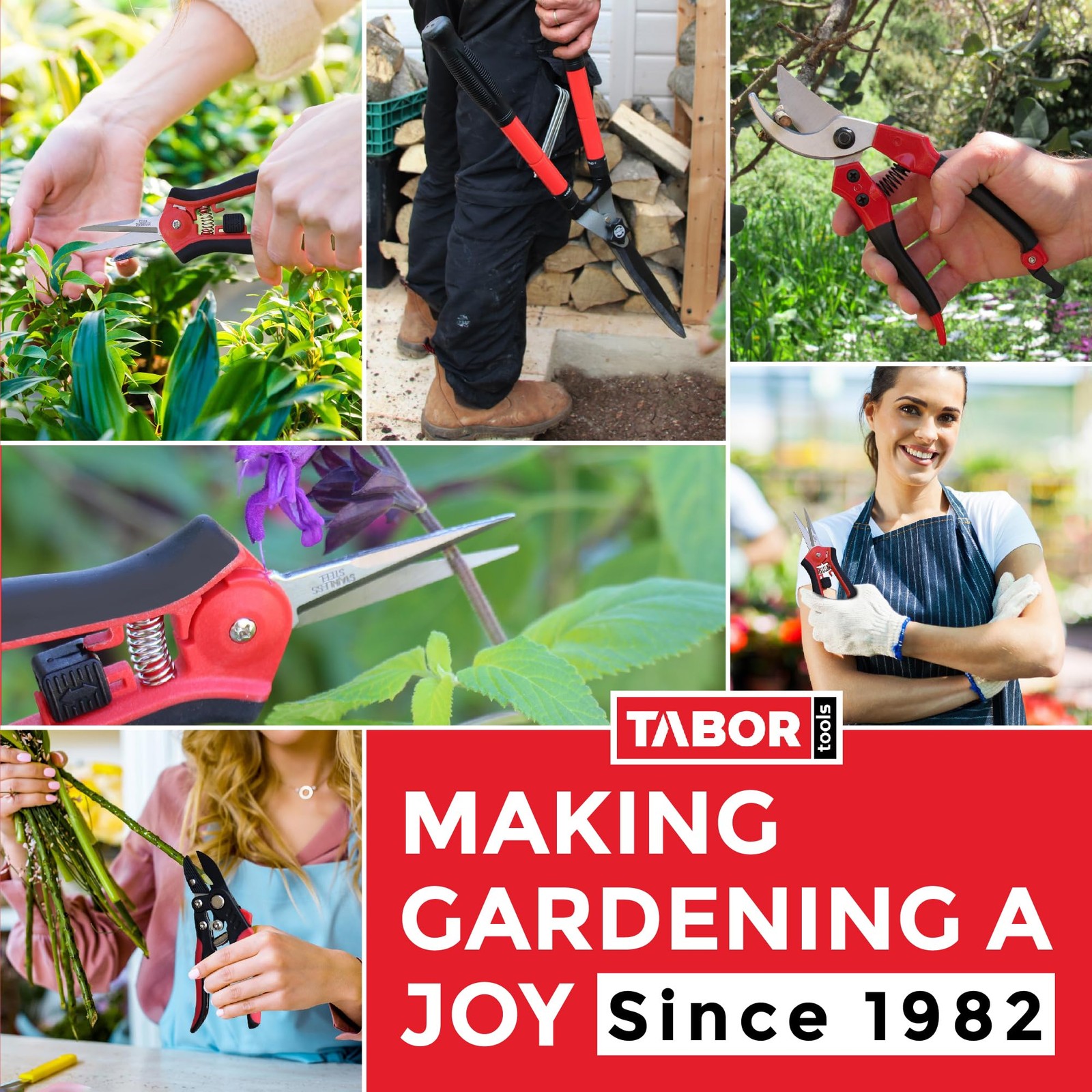 TABOR TOOLS Adjustable Full length: 63", collapsed size: 32", Red, Black