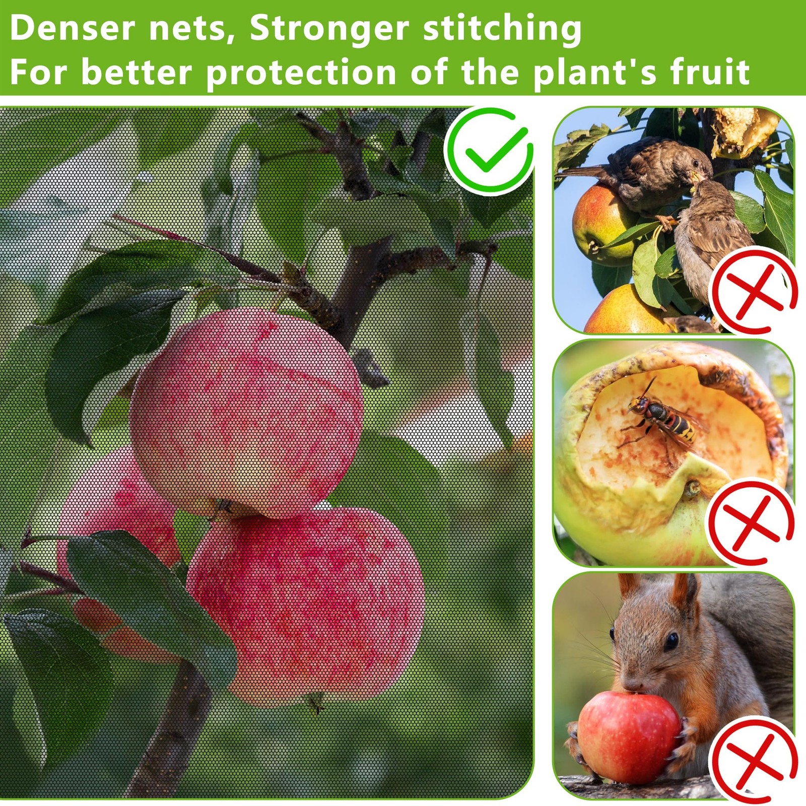 10.8 x 9.8 Ft Black Large Fruit Tree Netting with Zipper x Ft, 1 Pc
