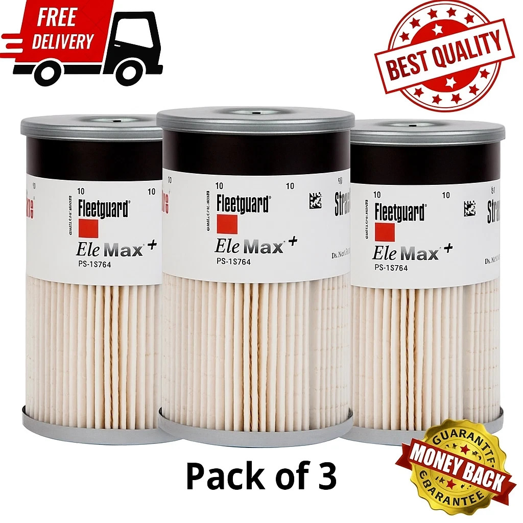 Fleetguard FS19764 Fuel Water Separator | High-Efficiency Filter (Pack of 3)