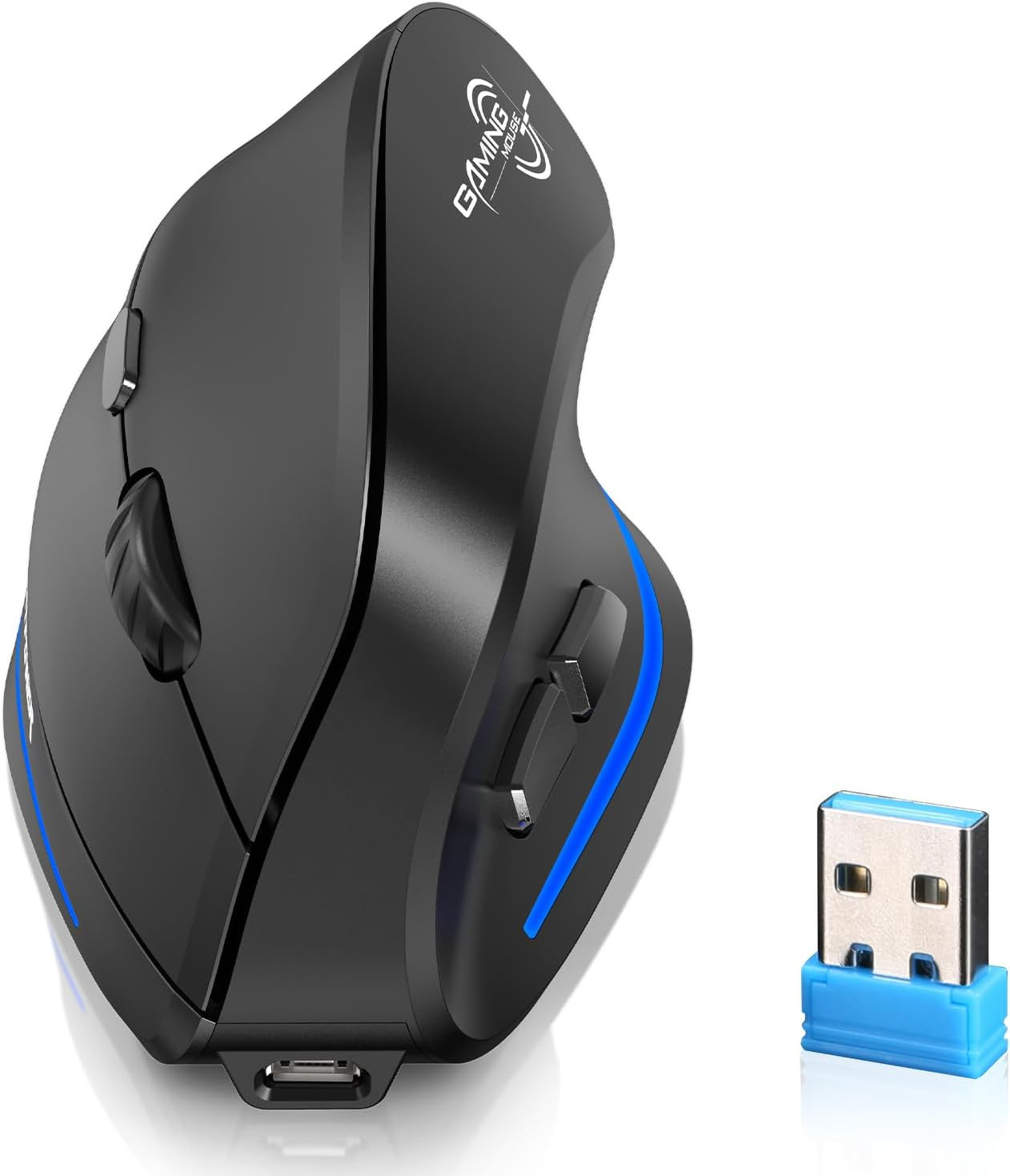 2024 Update Wireless Ergonomic Mouse, 2.4Ghz Rechargeable Vertical Mouse, Silent