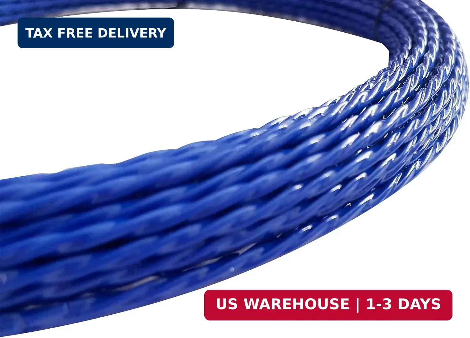 30M Wire Puller Cable Pulling Rod Fish Cable Fastener Wire Puller Blue