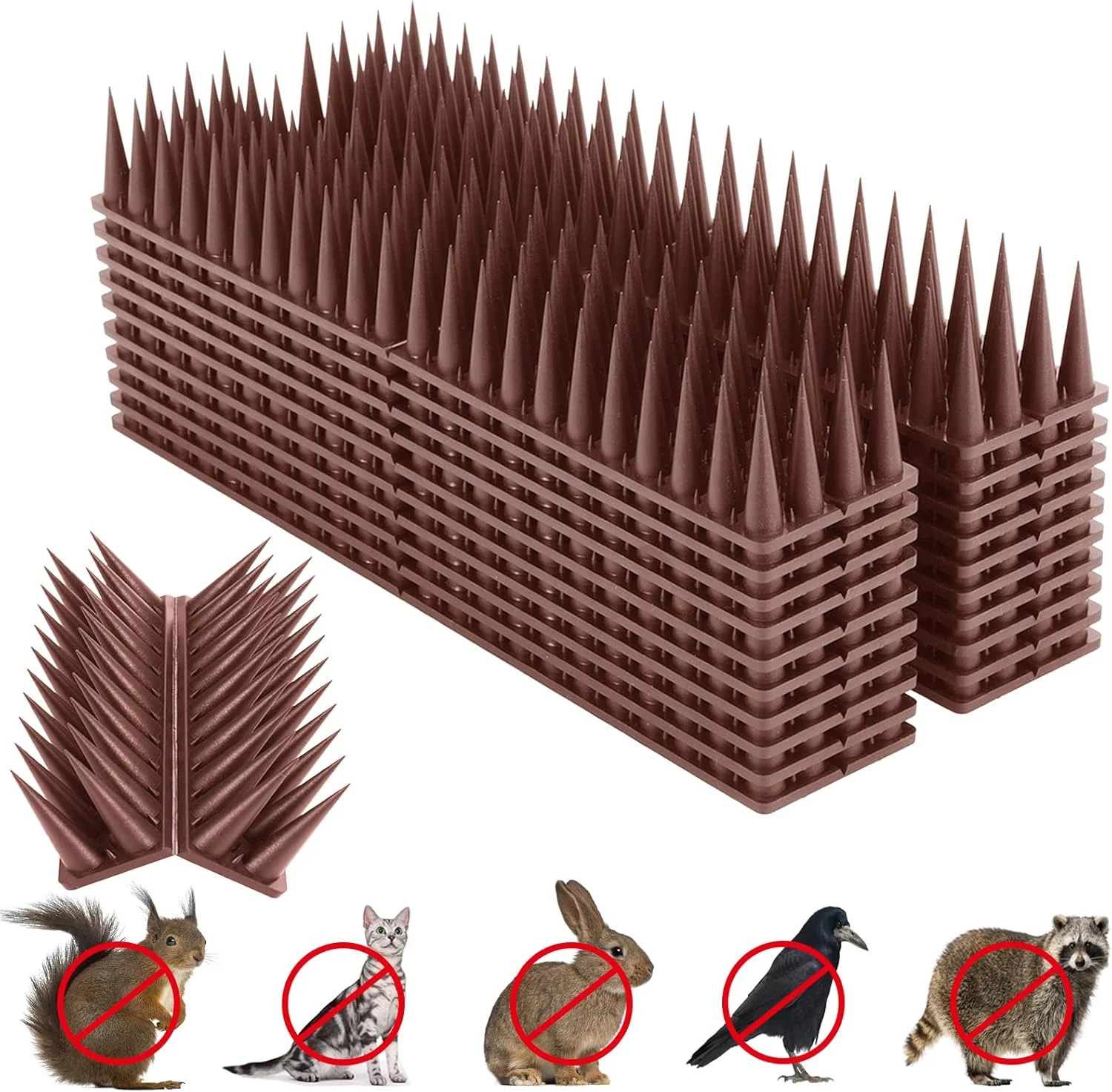 Bird Spikes, 20 Packs Bird Deterrent, Raccoon and Squirrel Deterrent, for Outdoo