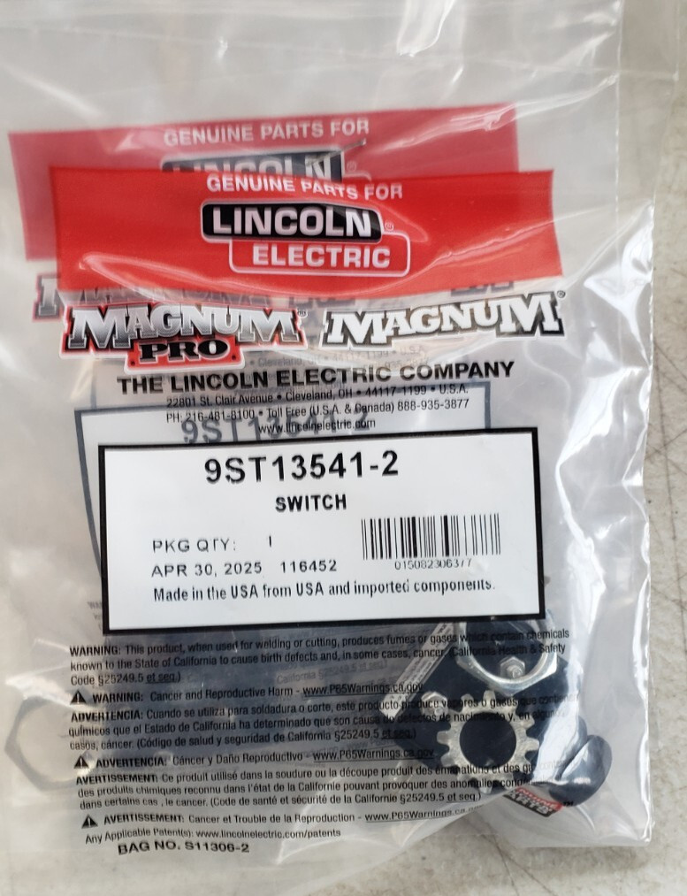 Lincoln Electric 9ST13541-2 SWITCH T13541-2