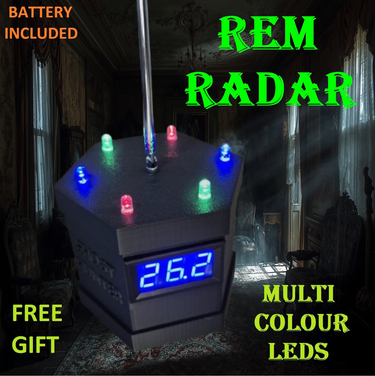 Ghost Hunting REM RADAR Activity Spirit  Paranormal Detection, MULTI LED+TEM