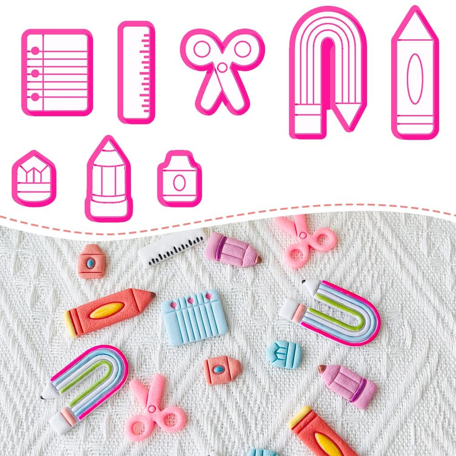 School Supplies Polymer Clay Cutters Set – Molds, Clay Cutters for Polymer