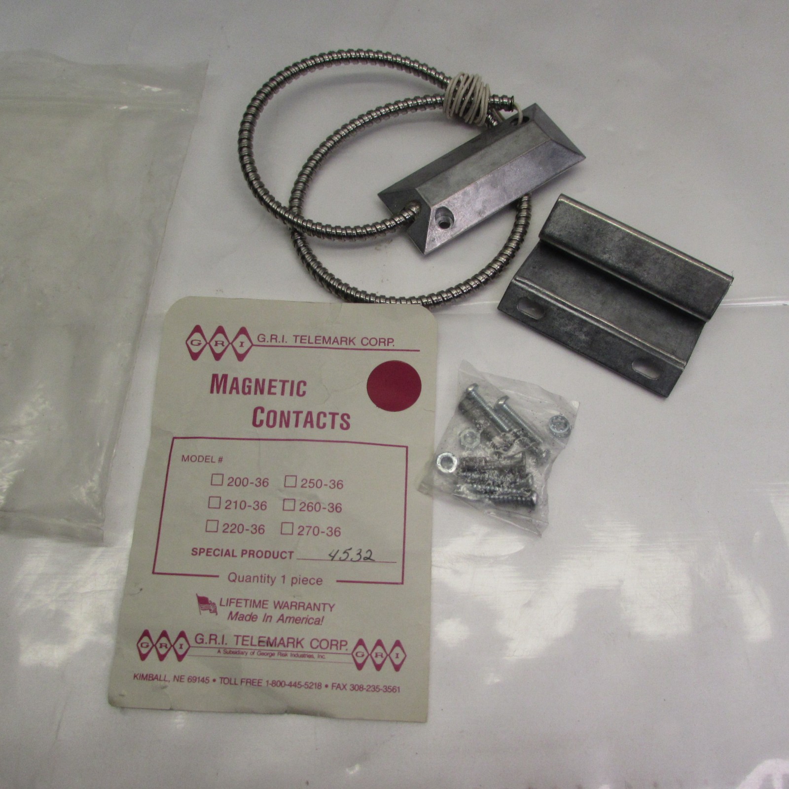 GRI 4532 Overhead Door Magnetic Contact Switch NOS