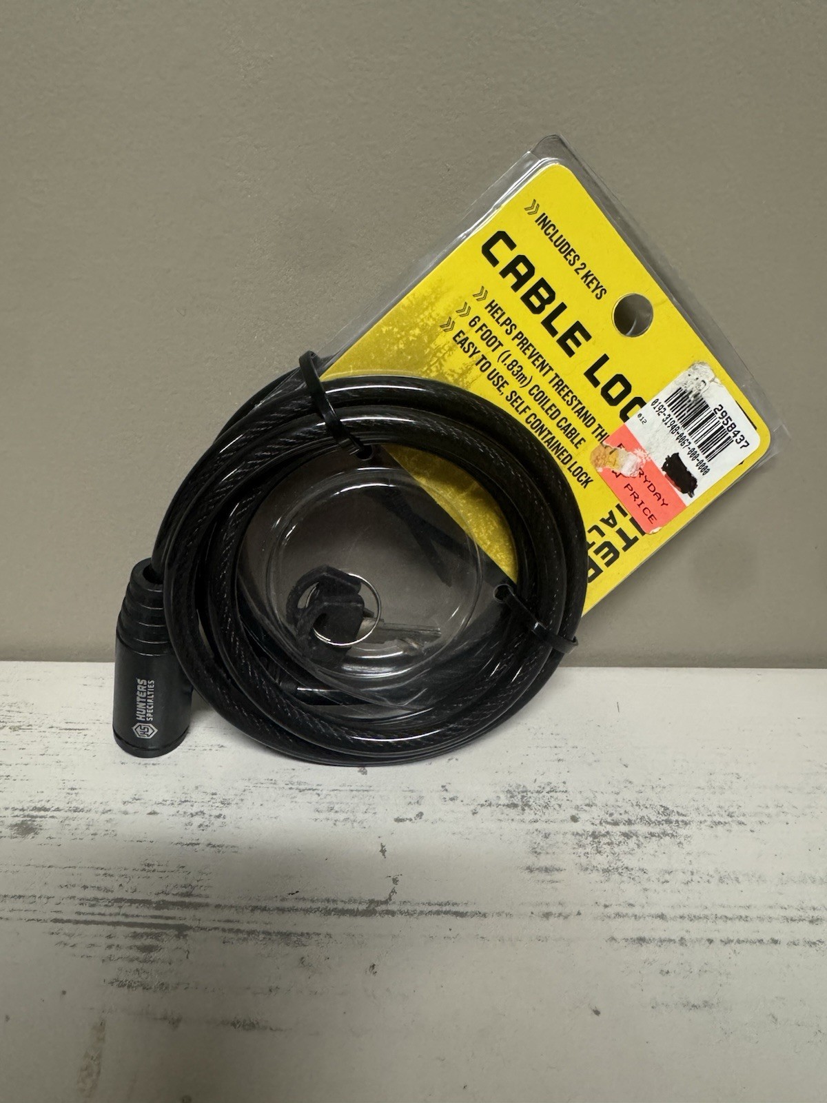 HME Products Tree Stand Cable Lock 6 ft. w/2 Keys Black - TCL
