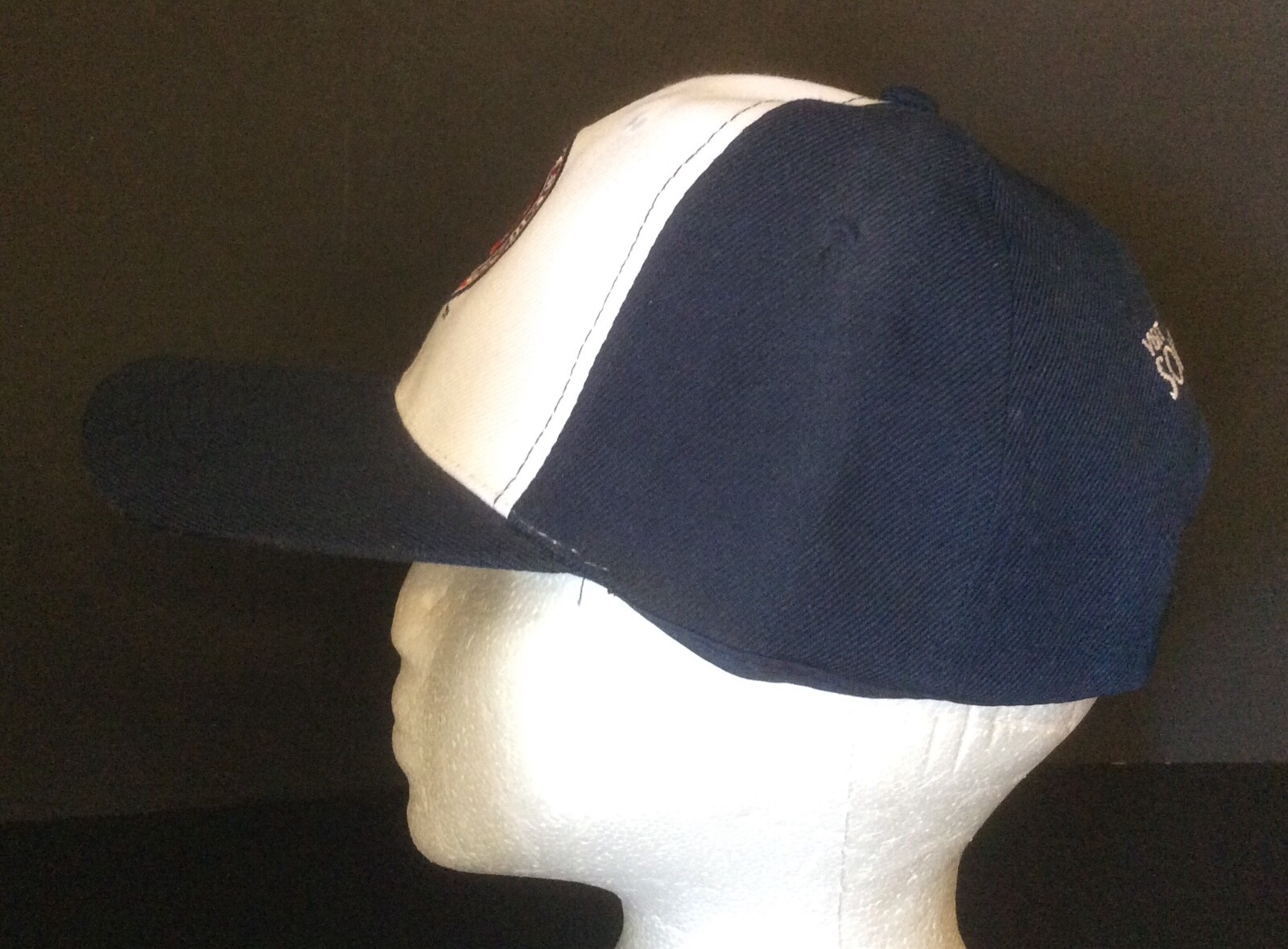 South Bend Cubs MILB Strapback Hat Red White Blue Spellout Logo Embroidered