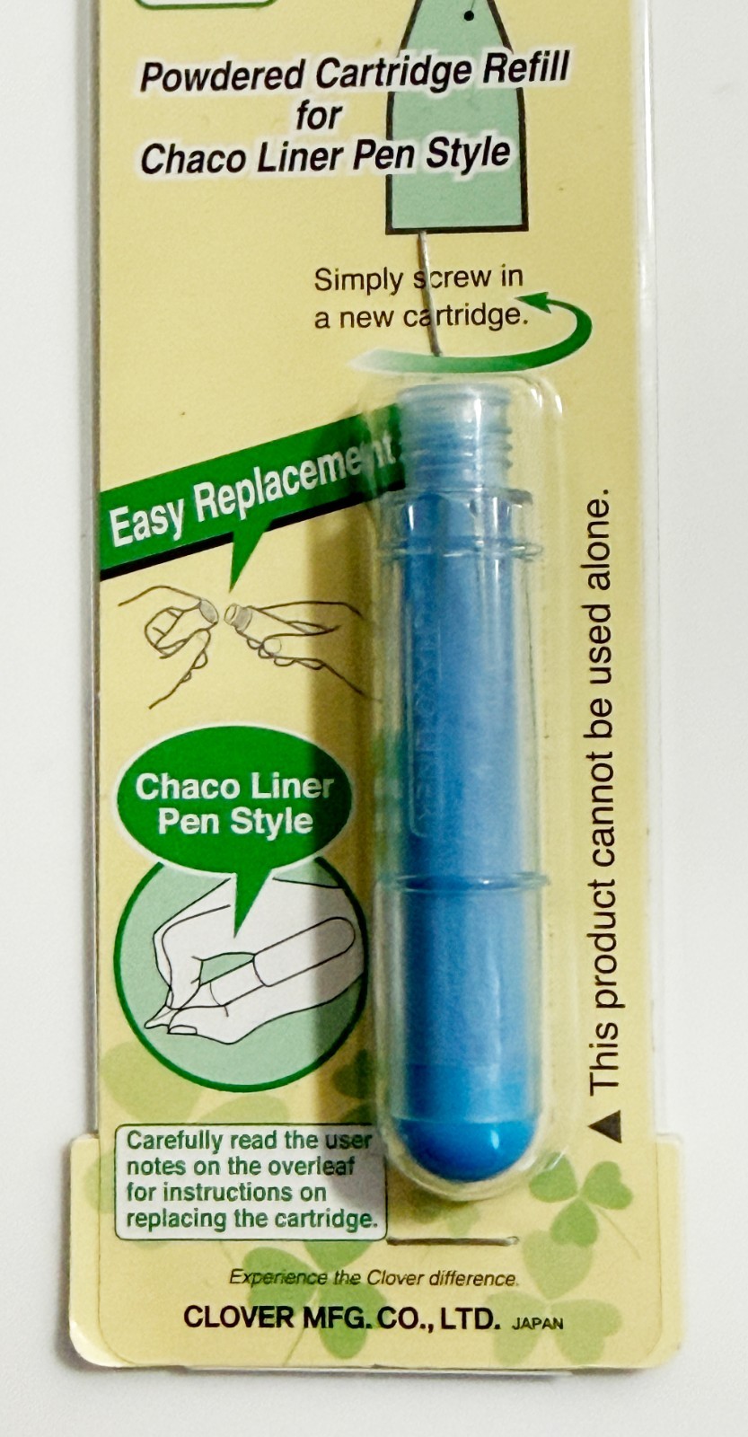 Clover Chaco Liner Pen Chalk Refill Blue #4720
