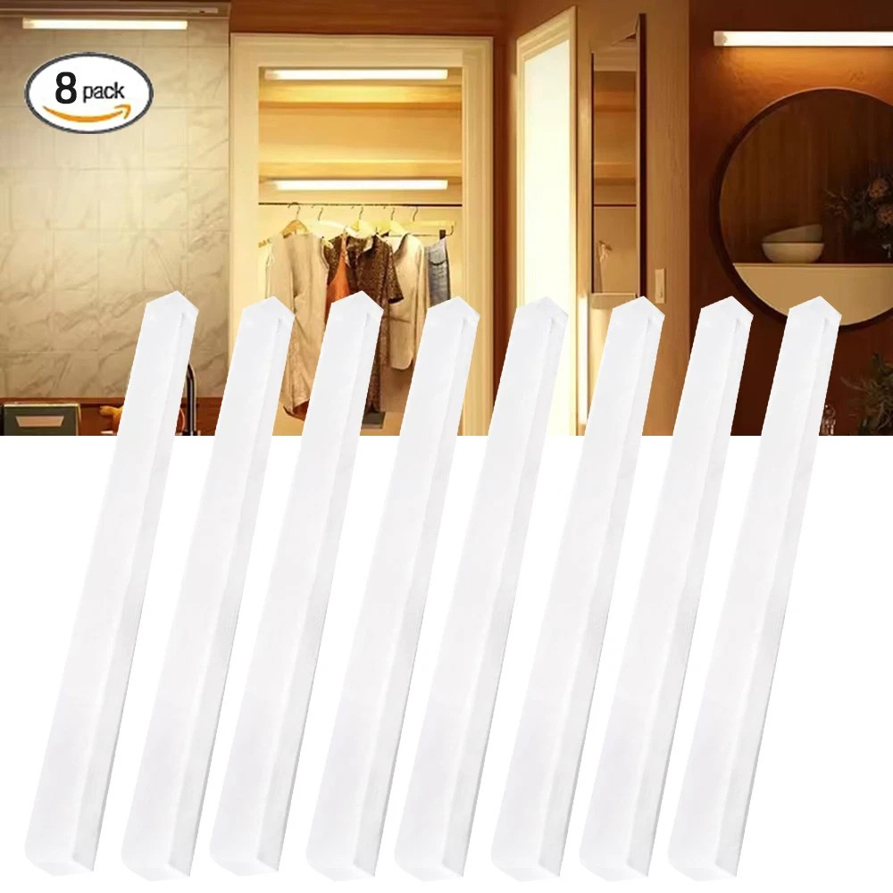 8-Pack LED Under Cabinet Lights, Rechargeable Motion Sensor, 3 Color Dimmable