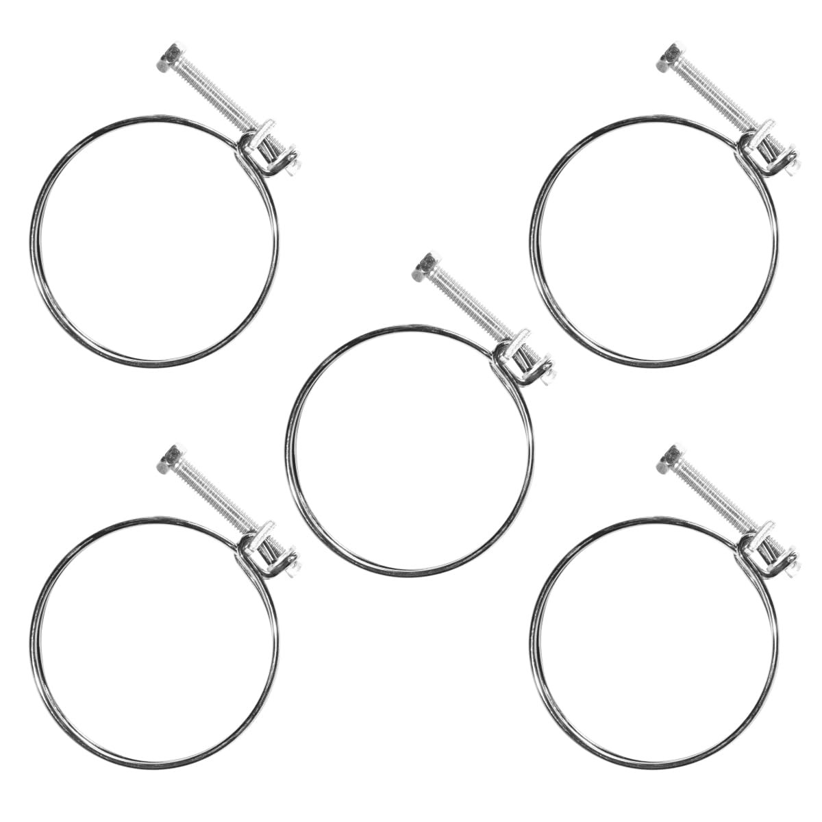 POWERTEC 70214 1-1/2 Inch Adjustable Double Wire Hose Clamp 1-1/2", Golden