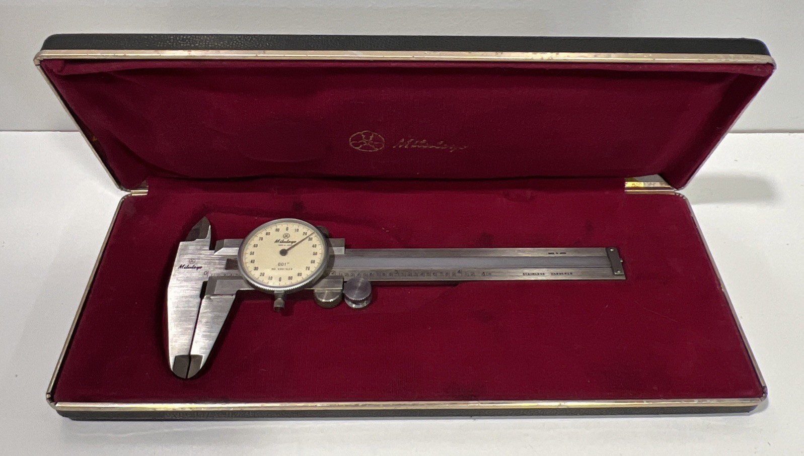 Mitutoyo Dial Caliper Vintage 4" #505-629 In Original Box