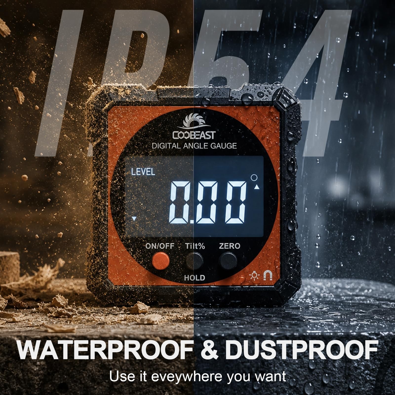 Compact Digital Level Angle Finder with Magnetic Base | Backlit Inclinometer Pro