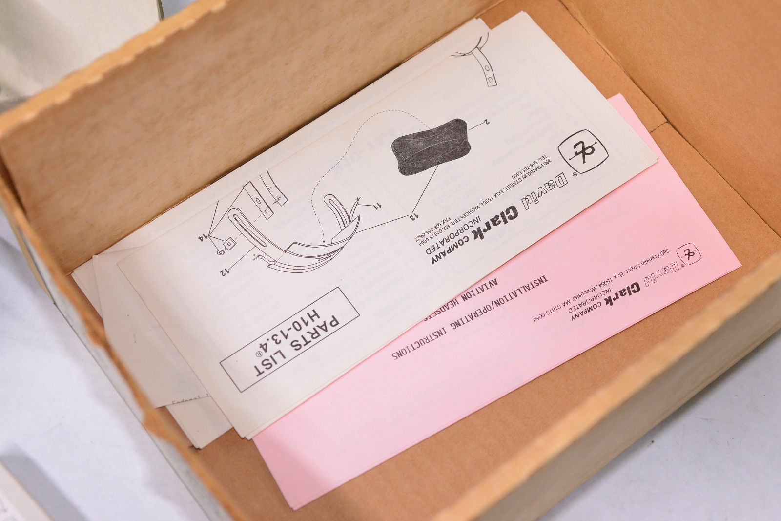 DAVID CLARK Model H10-40 Aviation Headset with M4 Microphone Mint in Box