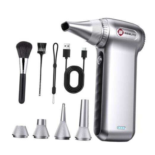 Cordless Electric Air Duster 125,000 RPM - Rechargeable Compressed Air Blower