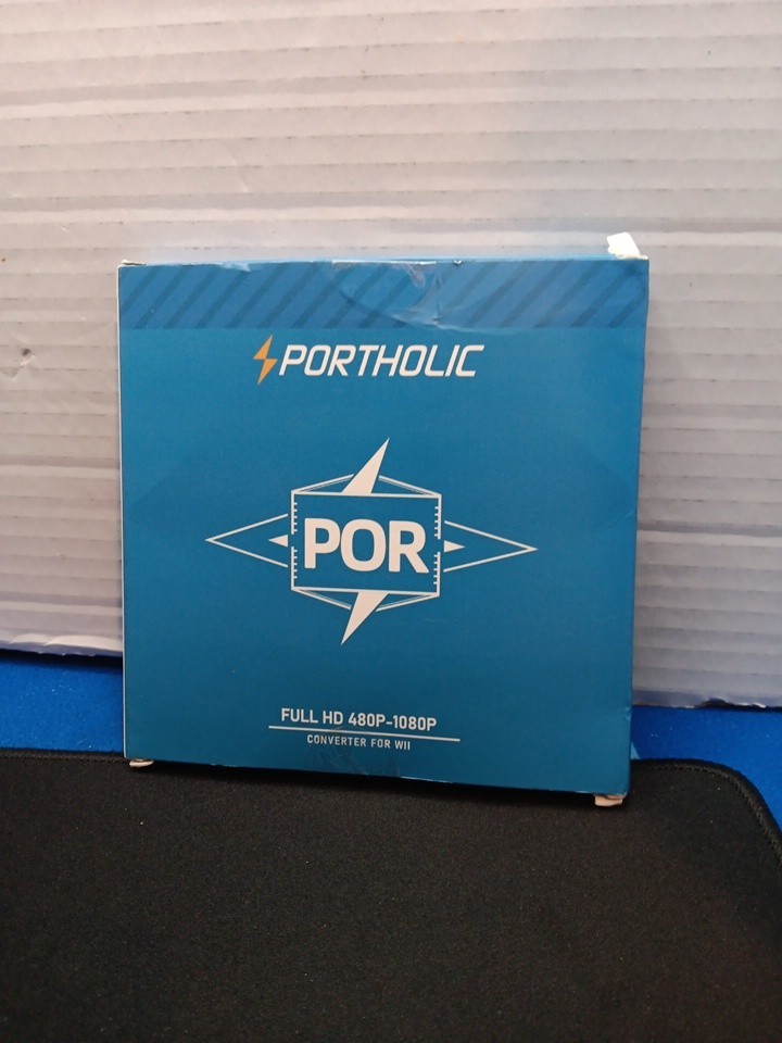 PORTHOLIC Wii HD AV Adapter 480P-1080P Converter Blue Nintendo Wii Console NIB