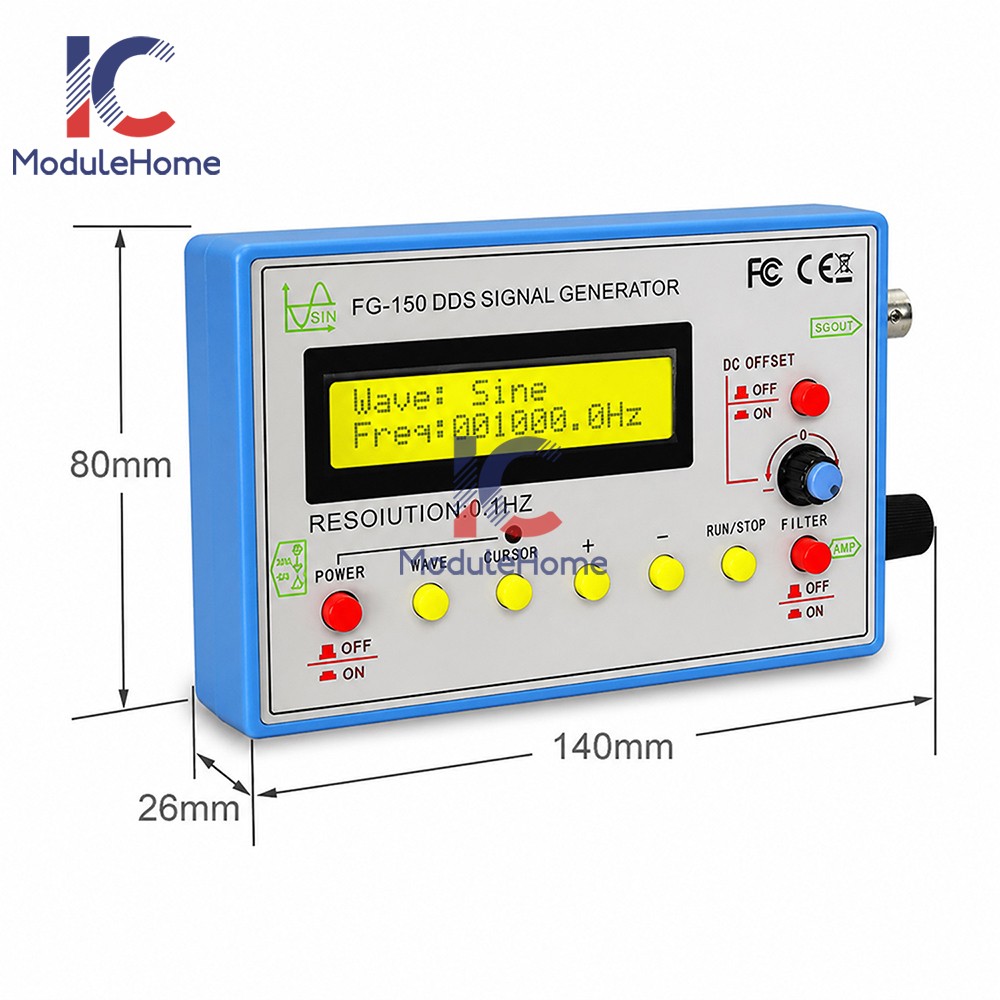 FG-150 DDS High-Precision Frequency Signal Generator with 15 Adjustable Waveform