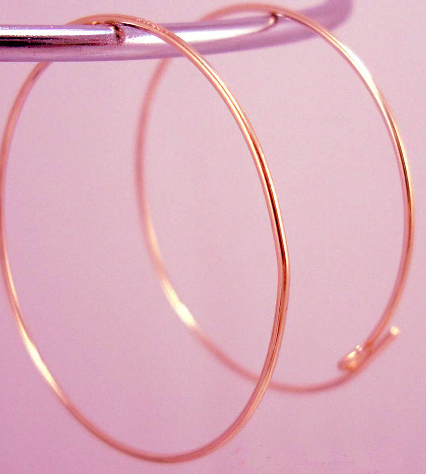 10pc 15mm 14k ROSE Gold Filled round wire endless Beading hoop earring earwire