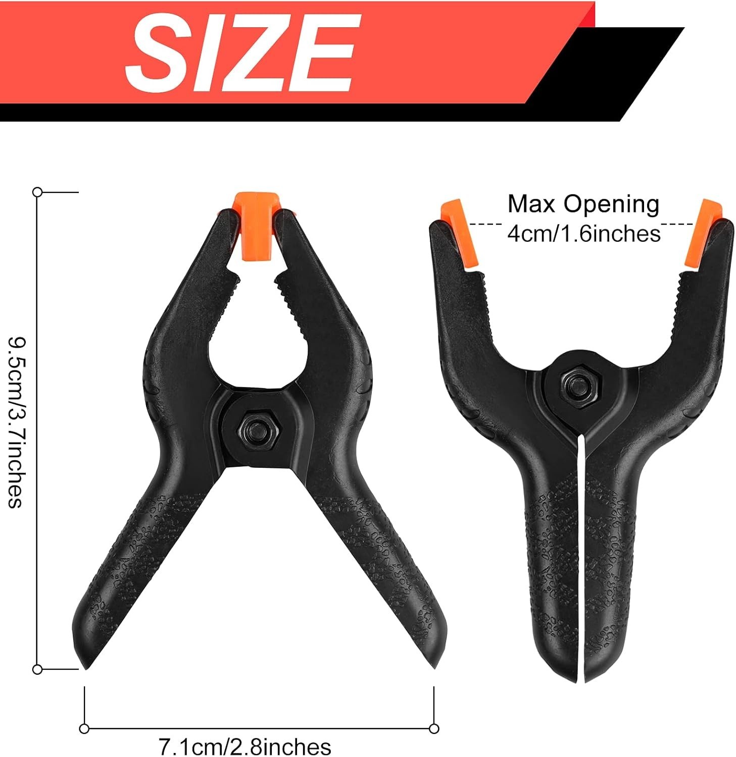 3.5 inch Plastic Spring Clamps, 12 Pack - Ideal for Crafts & DIY Projects