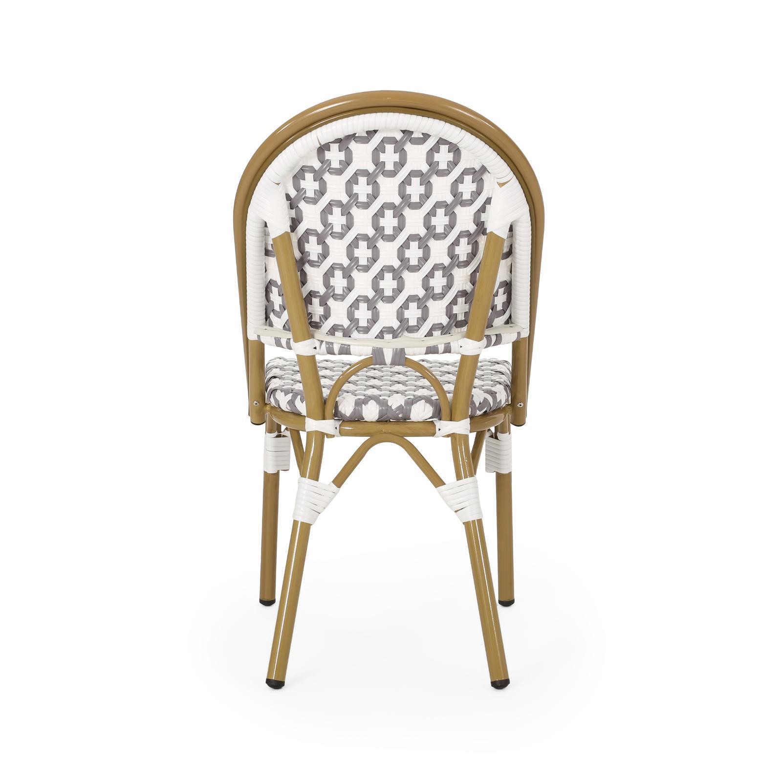 Lightweight Aluminum Frame French Cafe Chairs, Set of 2,