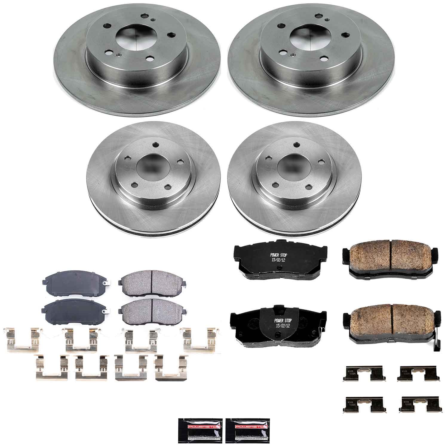 PowerStop OE Stock Replacement Low-Dust Ceramic Brake Pad and Rotor Kit