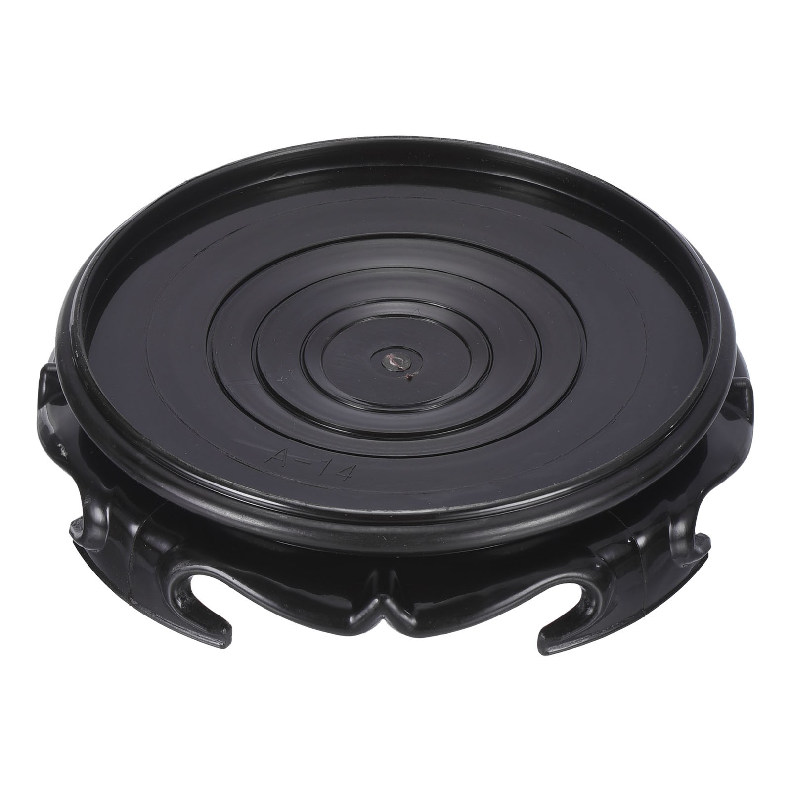 Black Planter Display Stand 5.5" Dia Plastic Round Bonsai Base