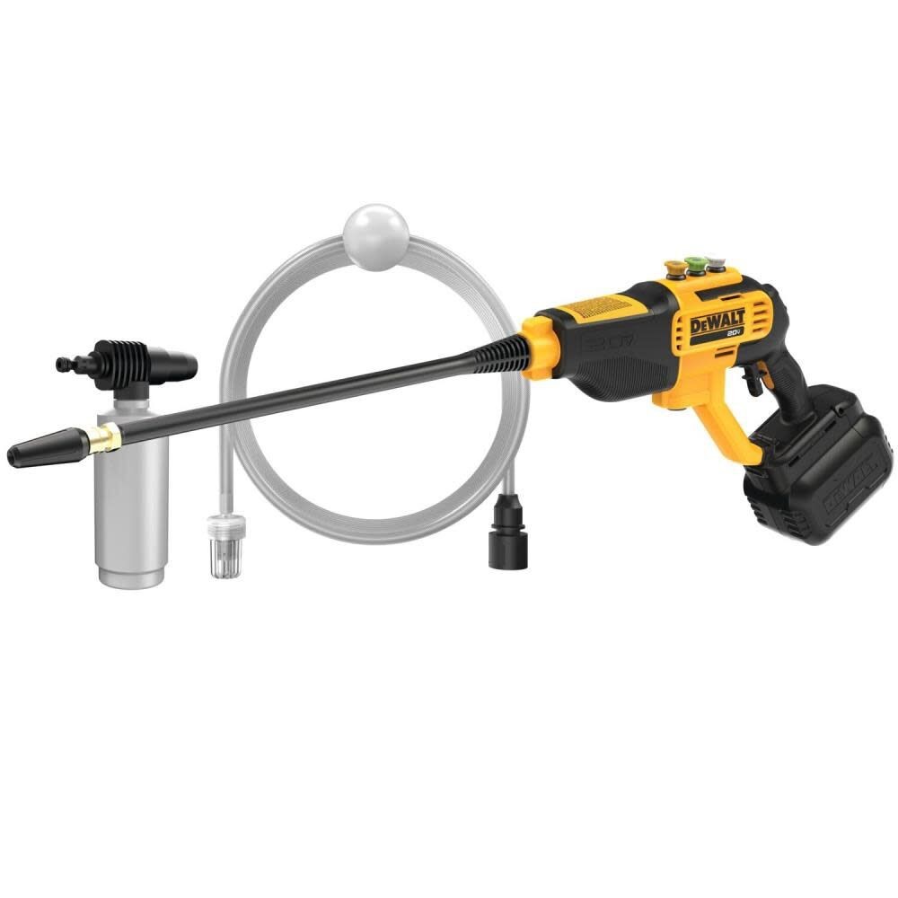 DEWALT 20V Max 550 PSI 1.0 GPM Battery Powered Cold Water Power Cleaner with 4 S