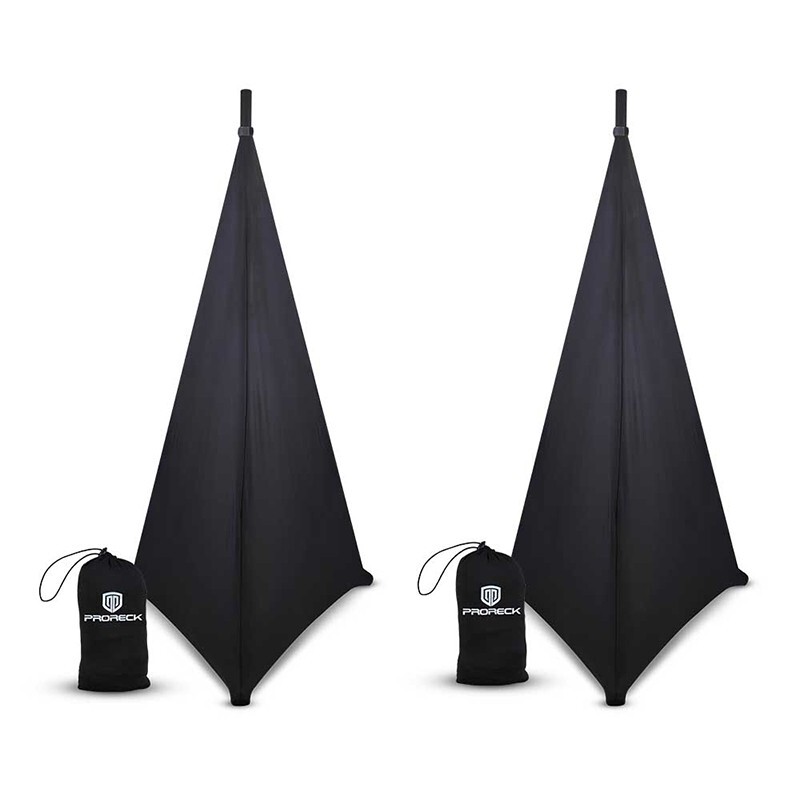 proreck Speaker Stand Cover Tripod Stand Skirt Skrim 360 Degree Cover Black x 2
