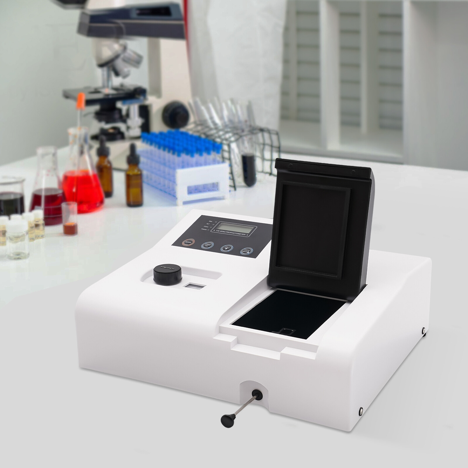 Lab Spectrophotometer Visible Spectrometer Digital Automatic Zero 350-1020nm