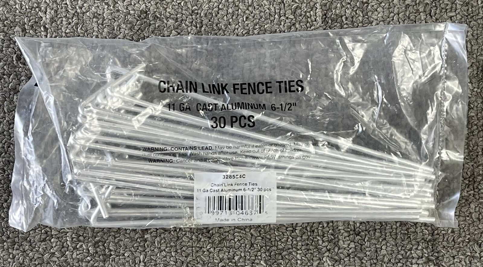 6-1/2" Chain Link Fence Ties 11 Gauge Aluminum Wire Hook Ties QTY 30