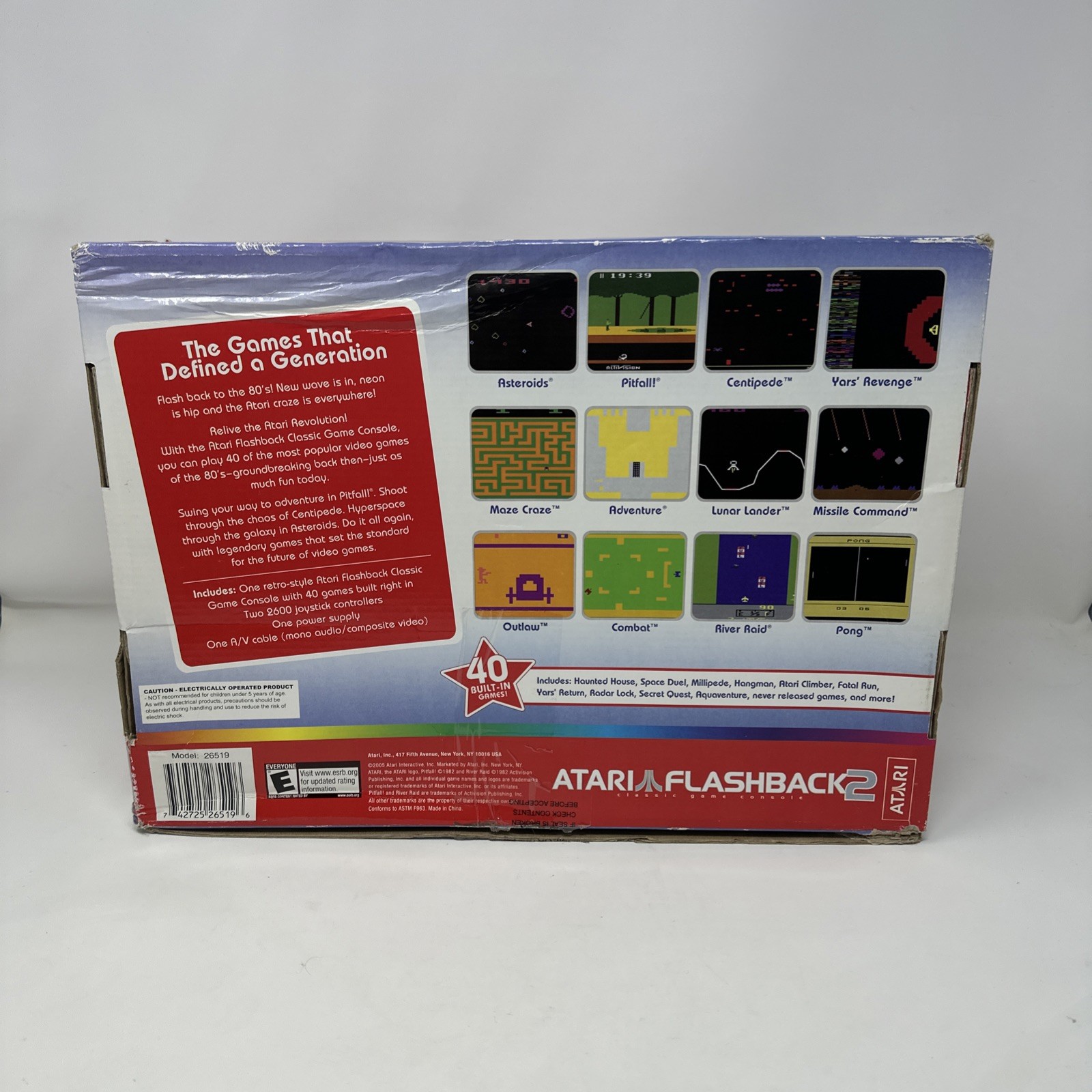 Atari Flashback 2 Arcade Games in 1 System Complete With Box (Open)