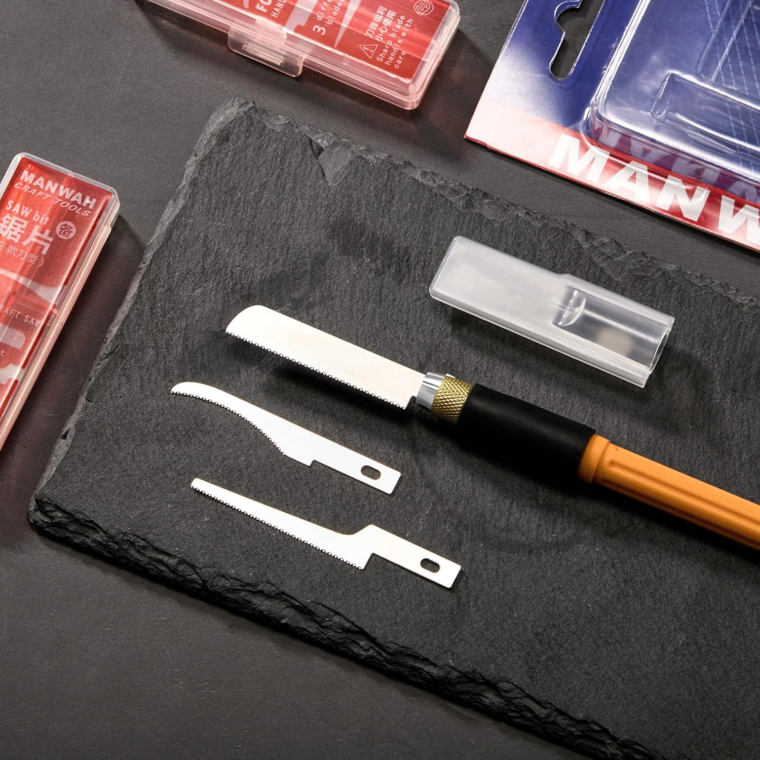 Mini Hand Saw Model Tools Small Hobby Saw Blades Kit with 9 Tiny Razor Hacksaw B