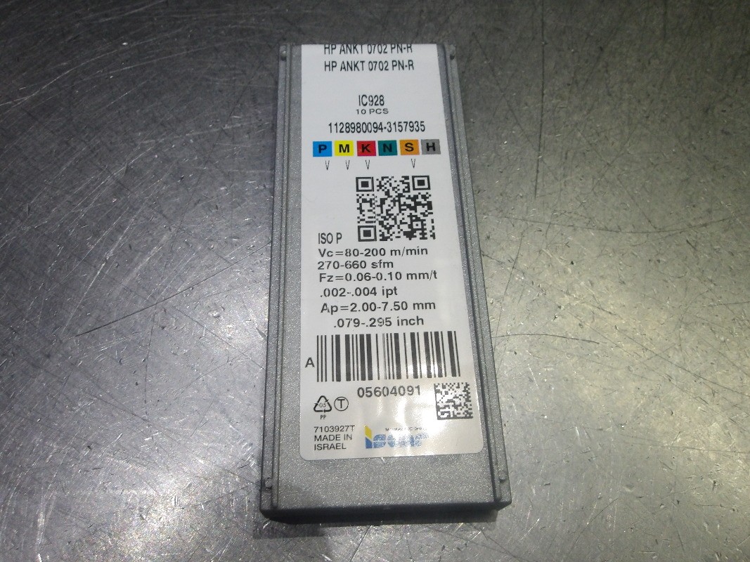 Iscar Carbide Milling Inserts QTY10 HP ANKT 0702 PN-R IC928 (LOC2100A)