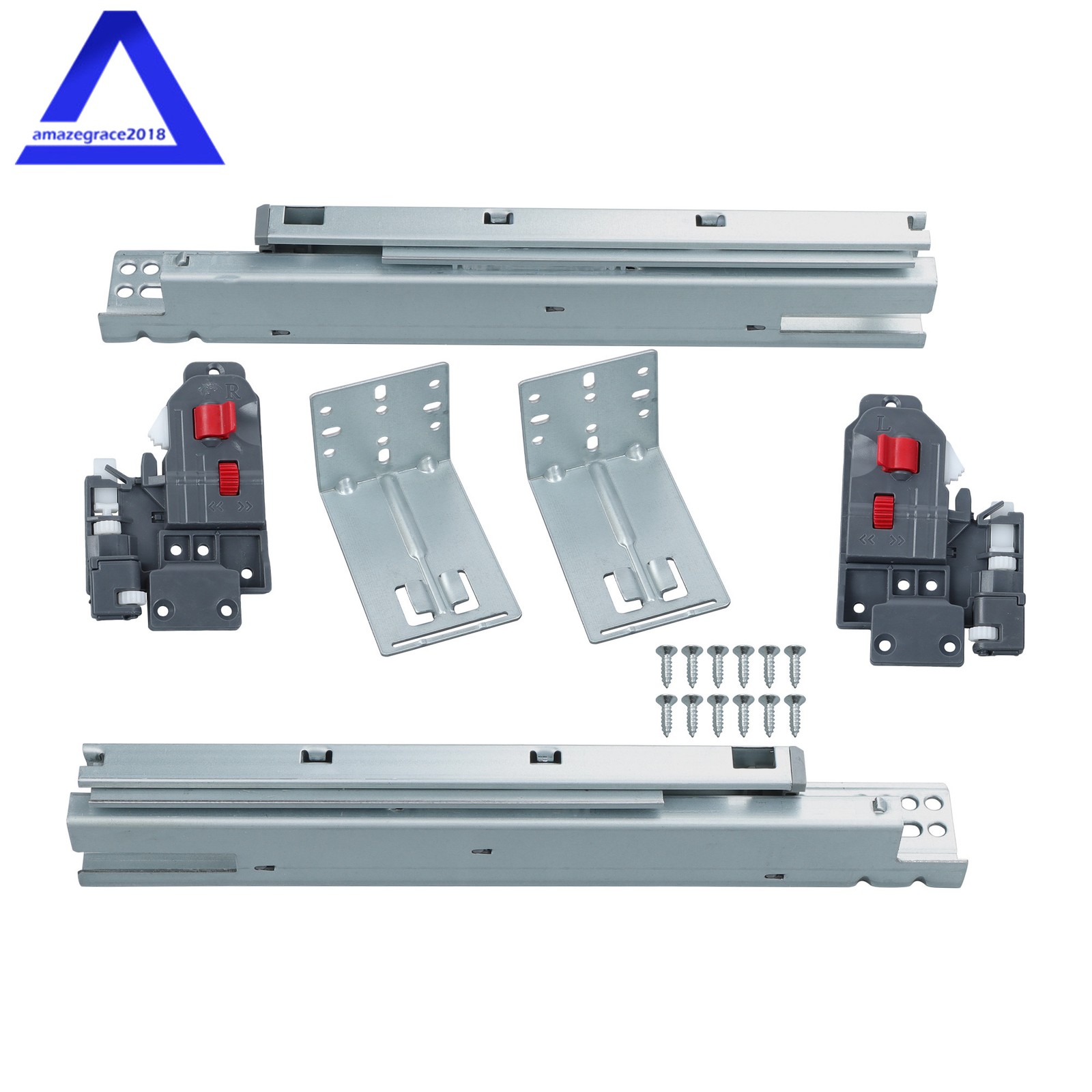 1 Pairs Undermount Drawer Slides 12 inch Undermount Soft Close Drawer Slides