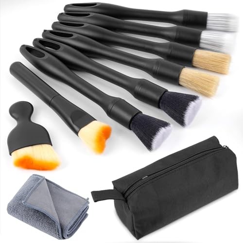 10 Pcs Car Detailing Set for Interior & Exterior Cleaning, Ultra Soft Boars