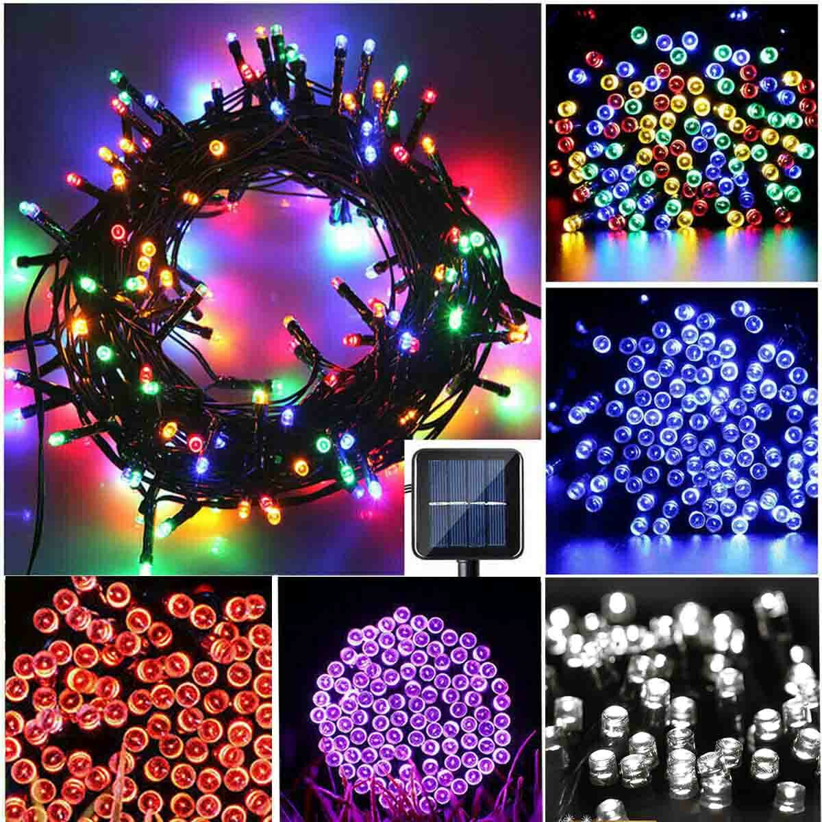50 LED String Light Garden Path Yard Decor Lamp Outdoor Waterproof Solar Powered