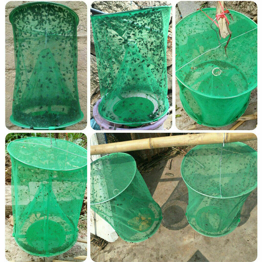 2 PACK The Ranch Fly Trap Reusable Fly Killer Cage Net Trap Pest Bug Catcher US