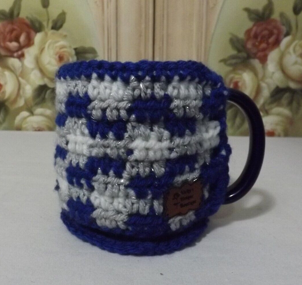 #8266 PRETTY! NEW HAND CROCHETED MUG COZY & COASTER! MUG NOT INCLUDED!