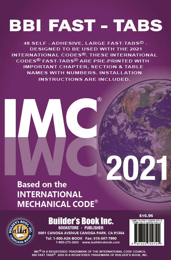 2021 International Mechanical Code® (IMC) Fast-Tabs - INDEX TABS ONLY