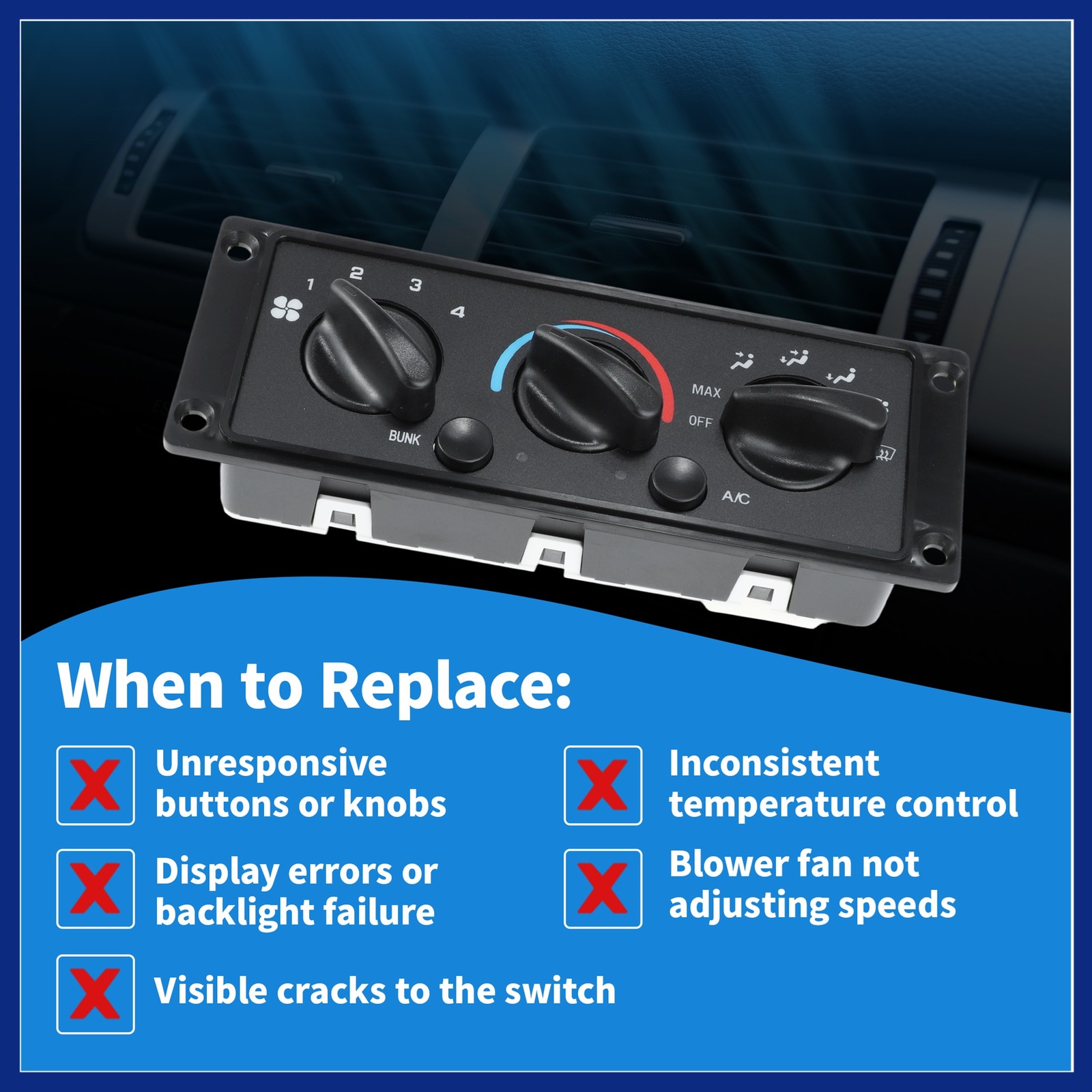 A/C Heater Climate Control Module Panel for International 9200 9400 9900