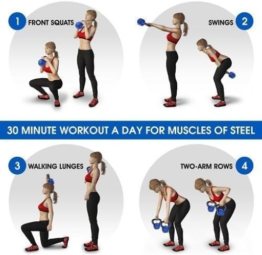 Durable 15 LB Cast Iron Kettlebell with Vinyl Coating for Strength Training