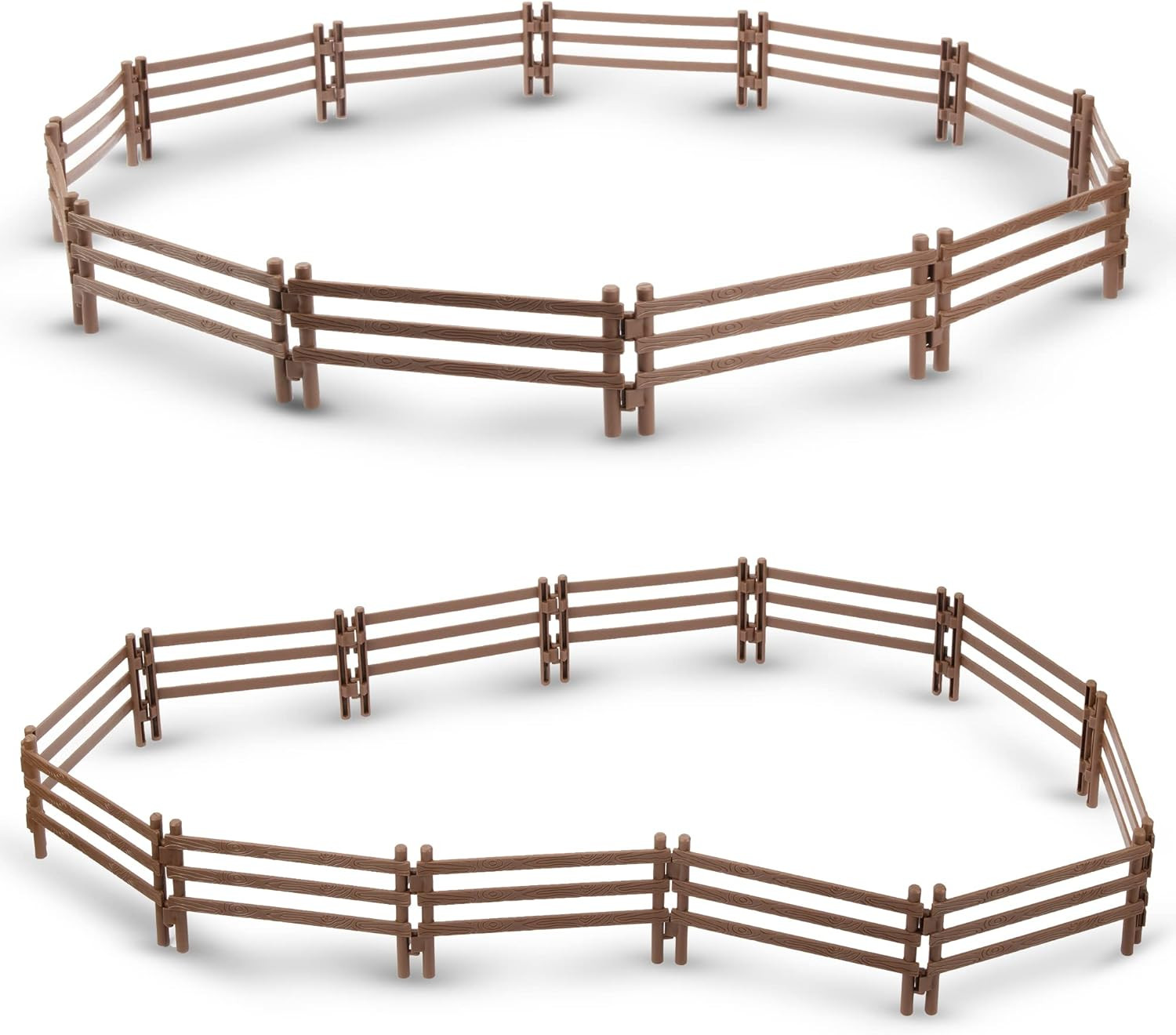 24PCS Plastic Corral Fencing Playset Accessories for Farm Animals Figurines, Cak
