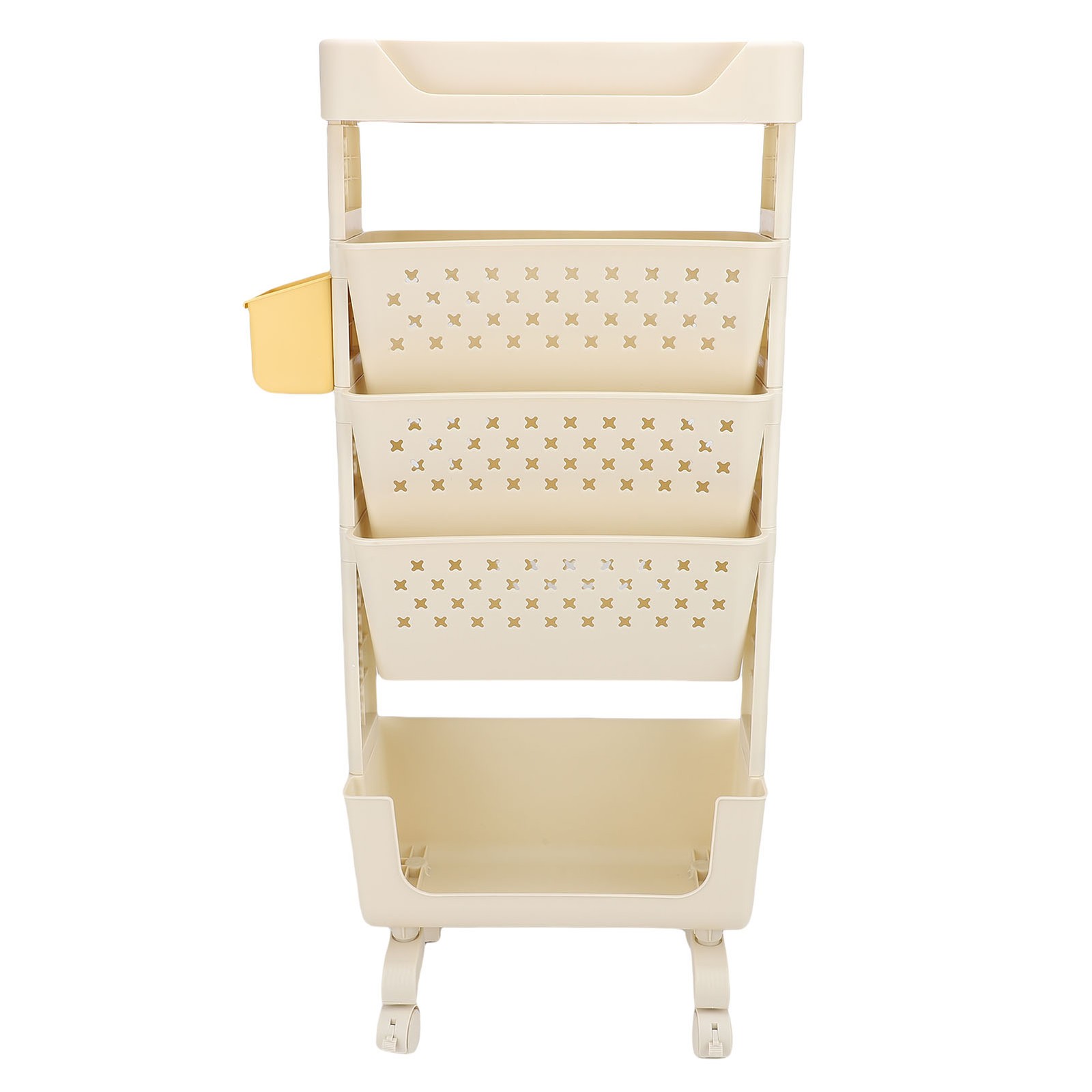 Rolling Book Cart 5 Tier Multi Functional Movable Storage Book Rack White