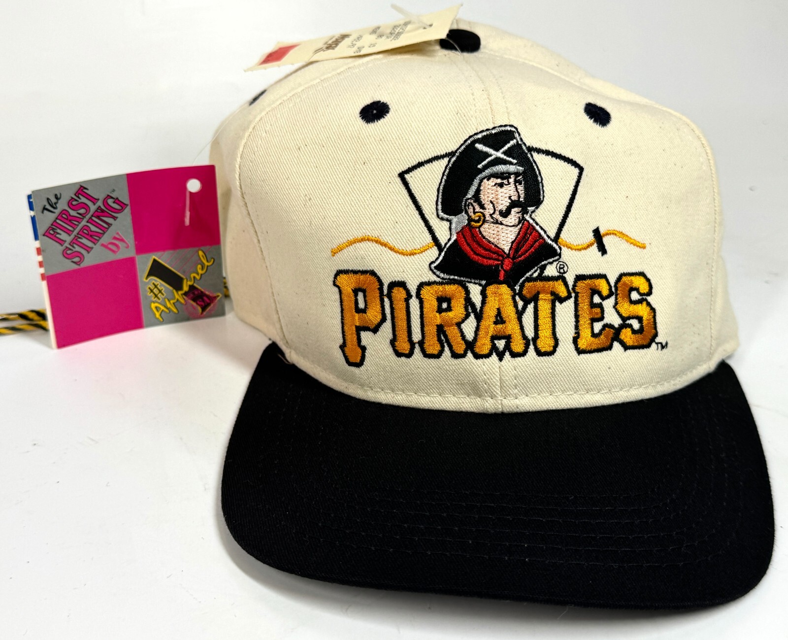 NEW Pittsburgh Pirates First #1 Apparel Embroidered Pirate Cream Drawstring Hat