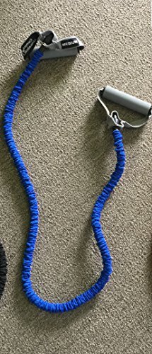 Fabric Covered, 48" Long Resistance Tubes, Fitness Exercise Medium Blue